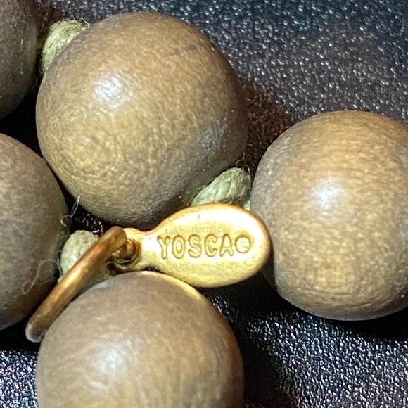 Vintage Gerard Yosca Knotted Wooden Bead Necklace - Picture 3 of 5